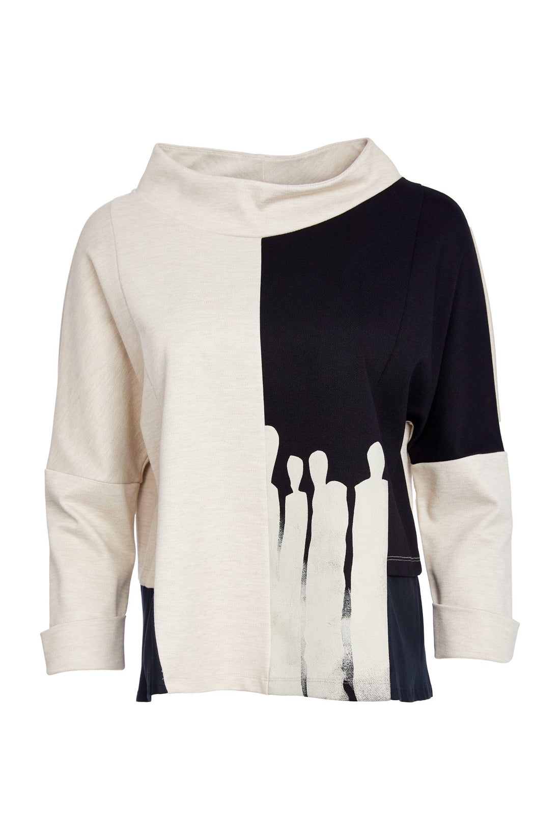 Naya Two Tone Funnel Neck Top - My Sally West