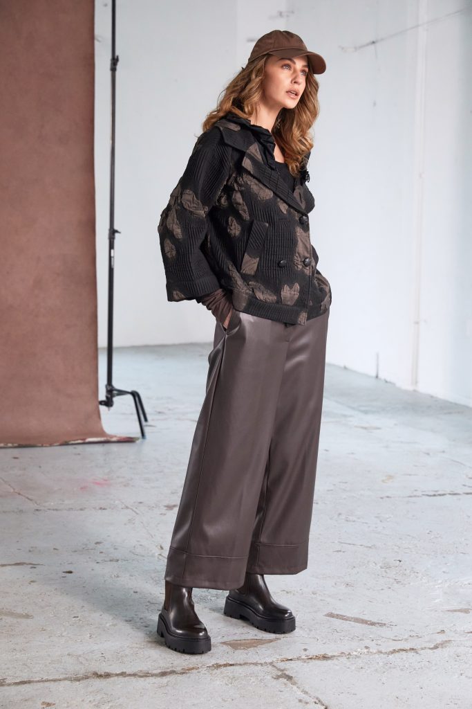 Naya Wide Leg Faux Leather Trouser - My Sally West