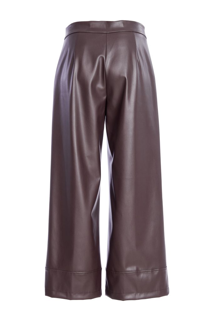 Naya Wide Leg Faux Leather Trouser - My Sally West