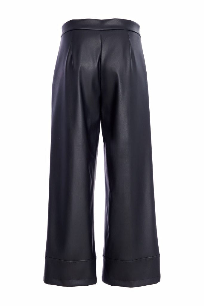 Naya Wide Leg Faux Leather Trouser - My Sally West