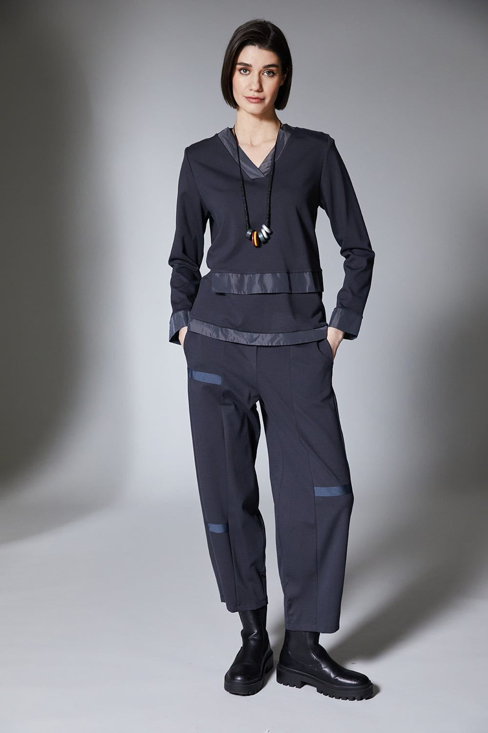 Peruzzi Taffeta Trim Top