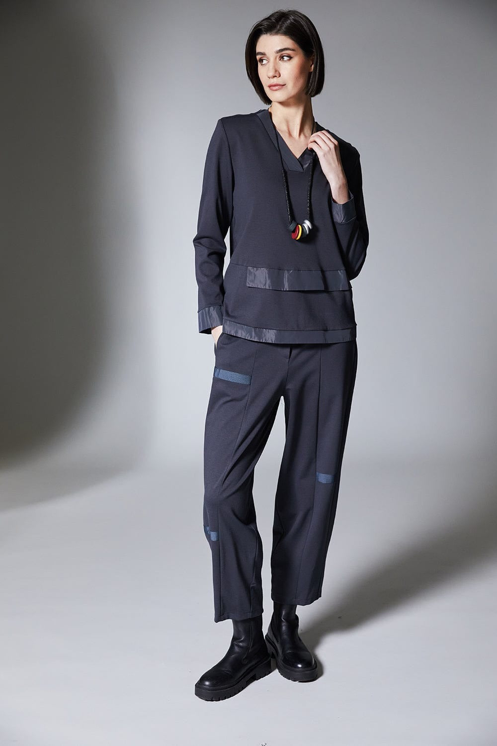 Peruzzi Taffeta Trim Top