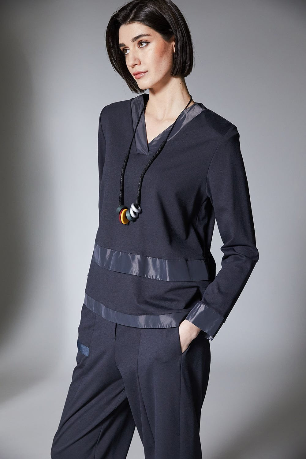 Peruzzi Taffeta Trim Top