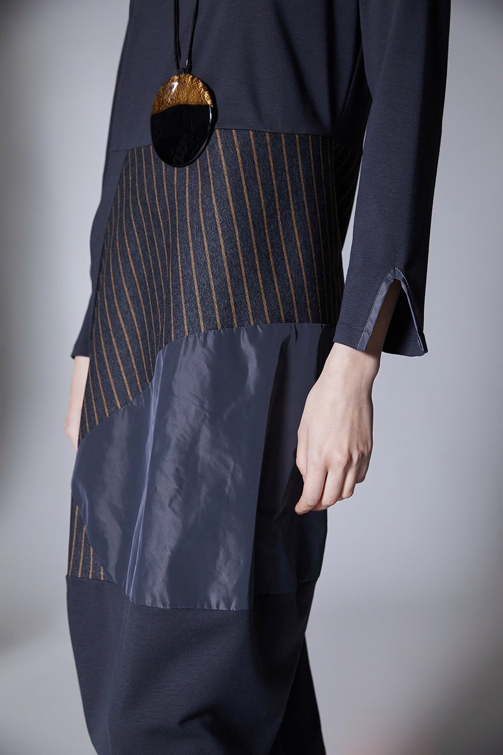 Peruzzi Pinstripe Panel Dress