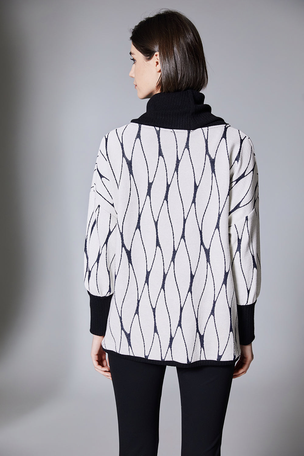 Peruzzi Cowl Jacquard Top