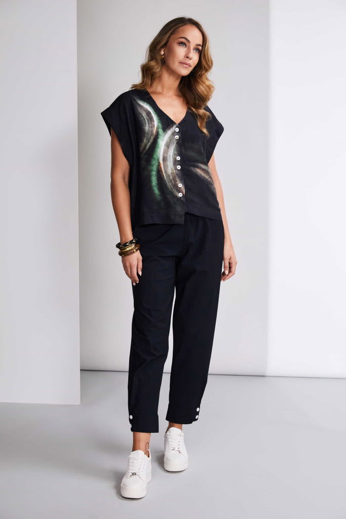 Naya Brush Stroke Print Blouse - My Sally West