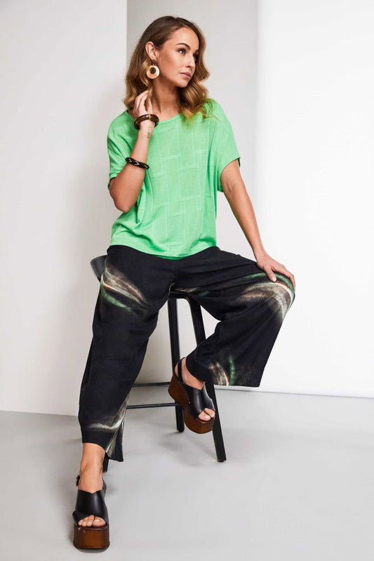 Naya Brush Stroke Print Wide Leg Trouser - My Sally West