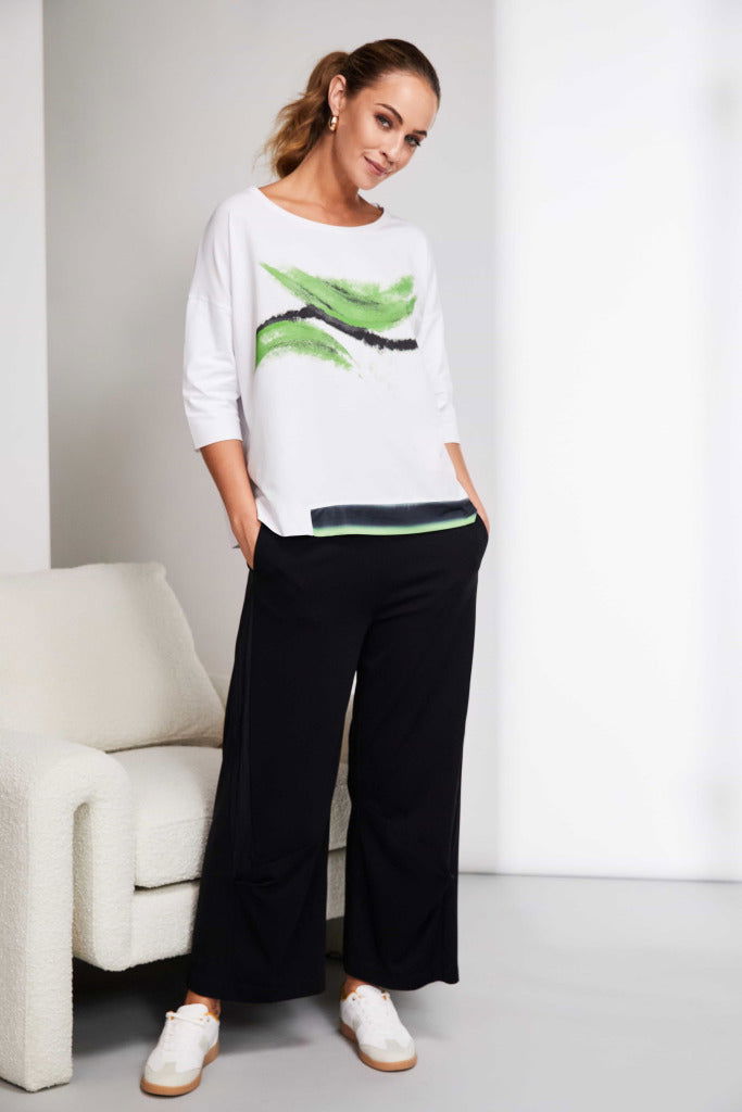 Naya Feather Placement Print Top - My Sally West