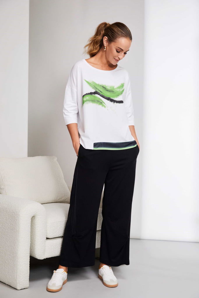 Naya Feather Placement Print Top - My Sally West