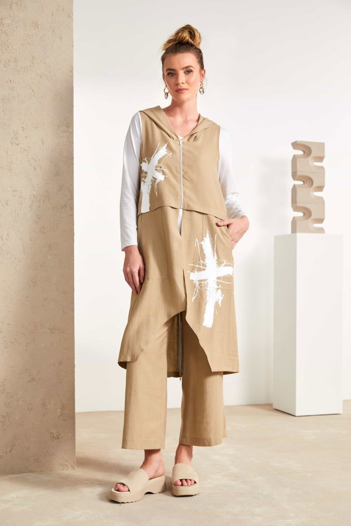 Naya Placement Print Waistcoat - My Sally West