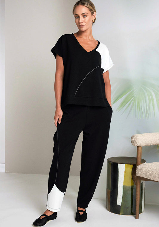 Naya Trousers Contrast Panel Nas26229
