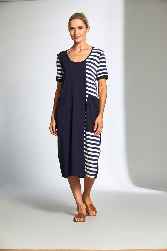 Peruzzi Stripe Panel Dress - My Sally West