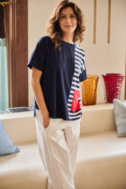Peruzzi Stripe Panel Top - My Sally West