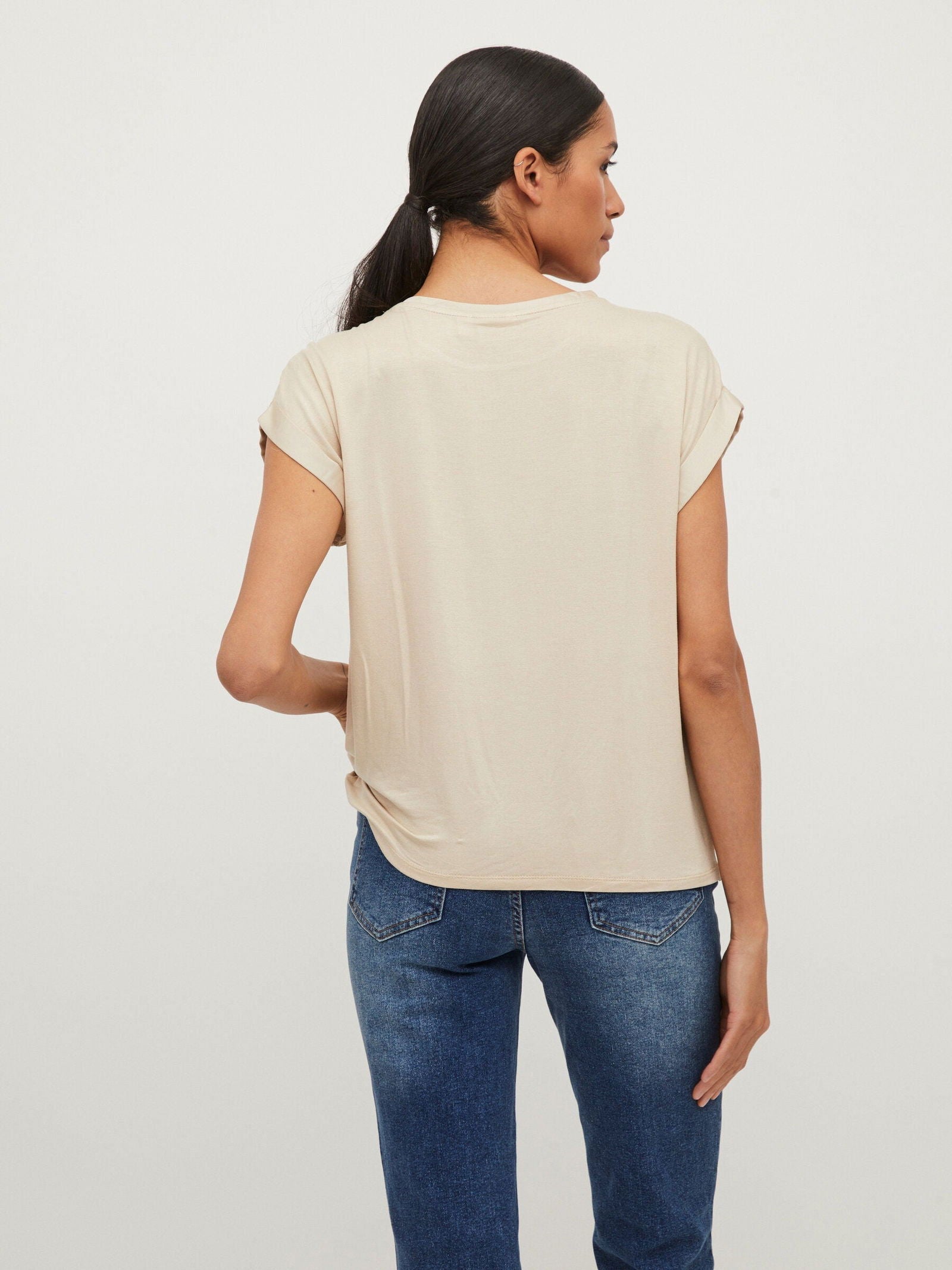 VIELLETTE S/S SATIN TOP Cement - My Sally West