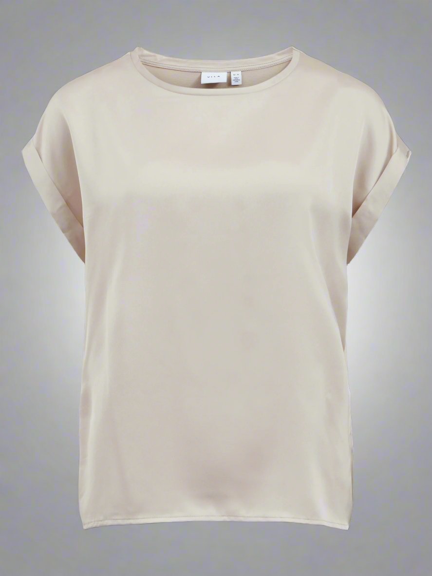 VIELLETTE S/S SATIN TOP Cement - My Sally West