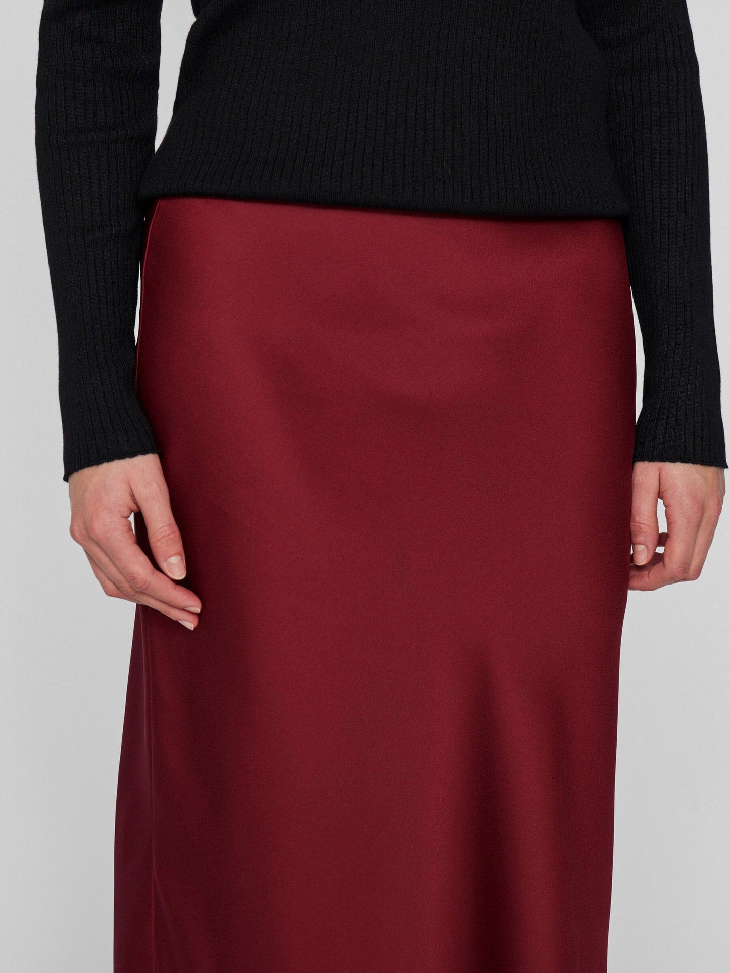 Vila Elette Midi Skirt Cabernet - My Sally West