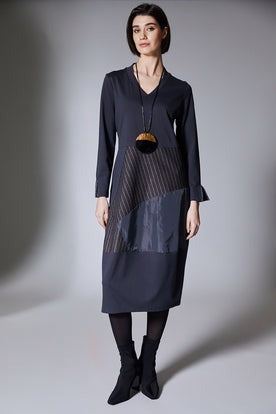 Peruzzi Pinstripe Panel Dress