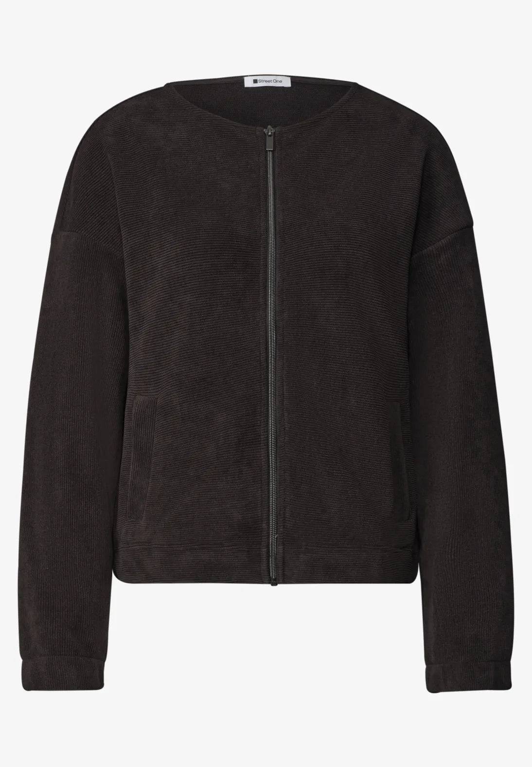 Street One Round Neck Jacket with Corduroy Look