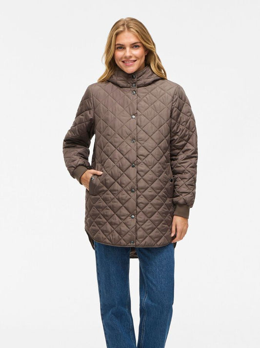 Vila Quilted Coat Brown