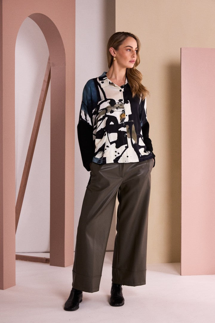 Naya Faux Leather Trousers Naw26296