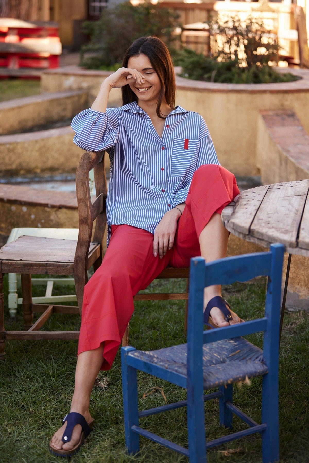 Peruzzi Cotton Hem Trouser