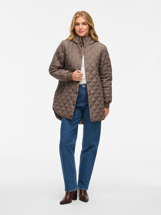 Vila Quilted Coat Brown