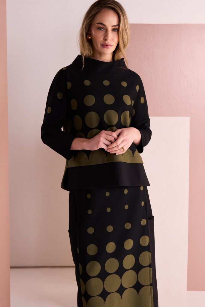 Naya Spot Border Print Skirt Naw26266