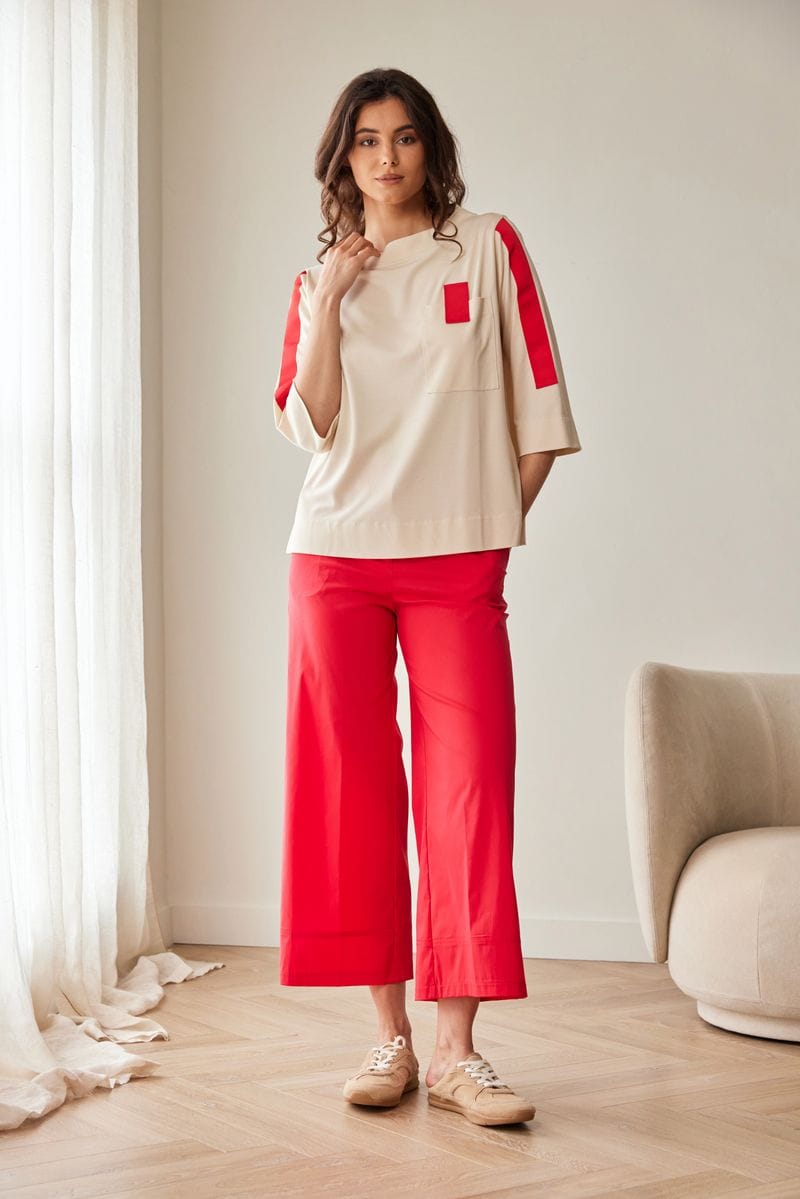 Peruzzi contrast sleeve top