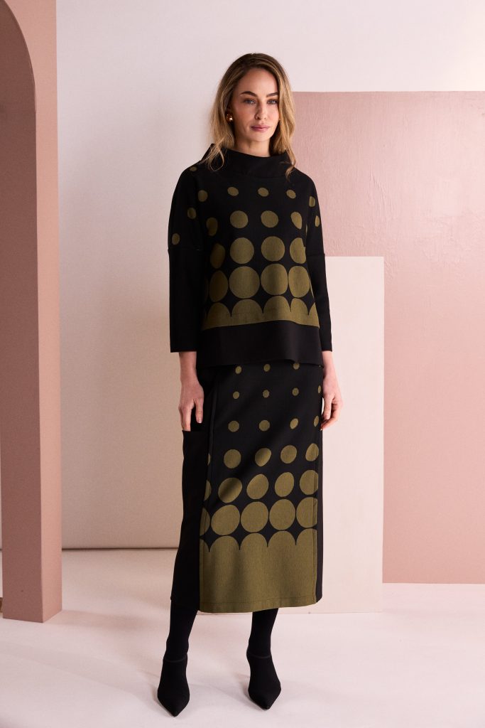Naya Spot Border Print Skirt Naw26266