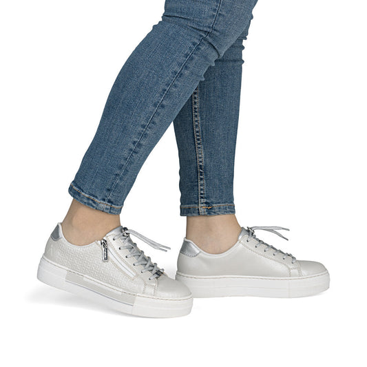 Rieker N4960-90 Silver Ladies Trainers