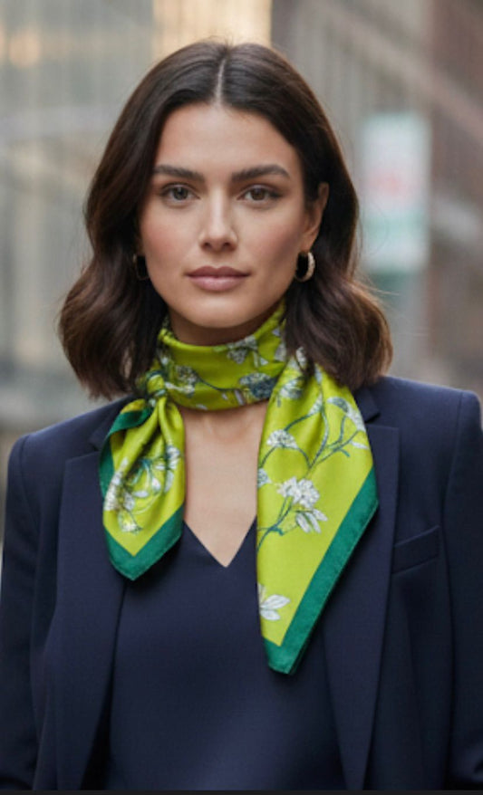 Lime Print Scarf F3016
