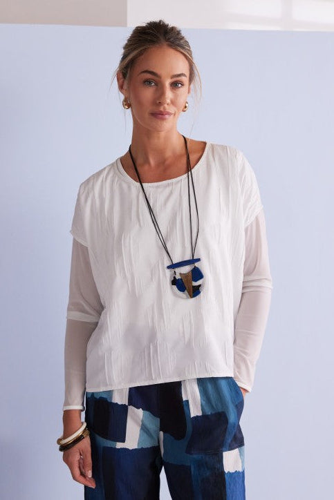 Naya Jersey Top Mesh Sleeve NPA26106