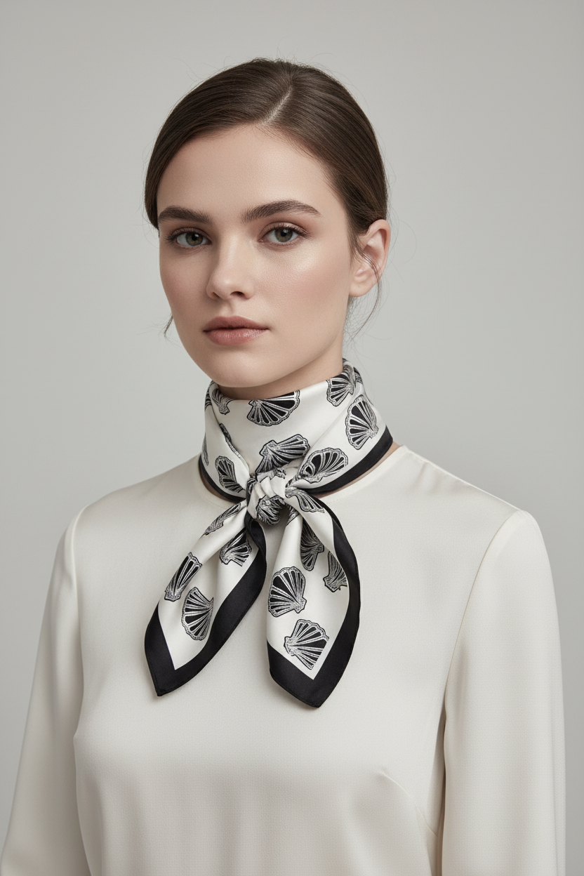 Shell Print Scarf F3217