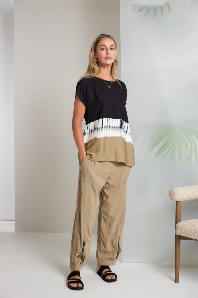 NAYA Nas26317 Border Print Tie Dye Top