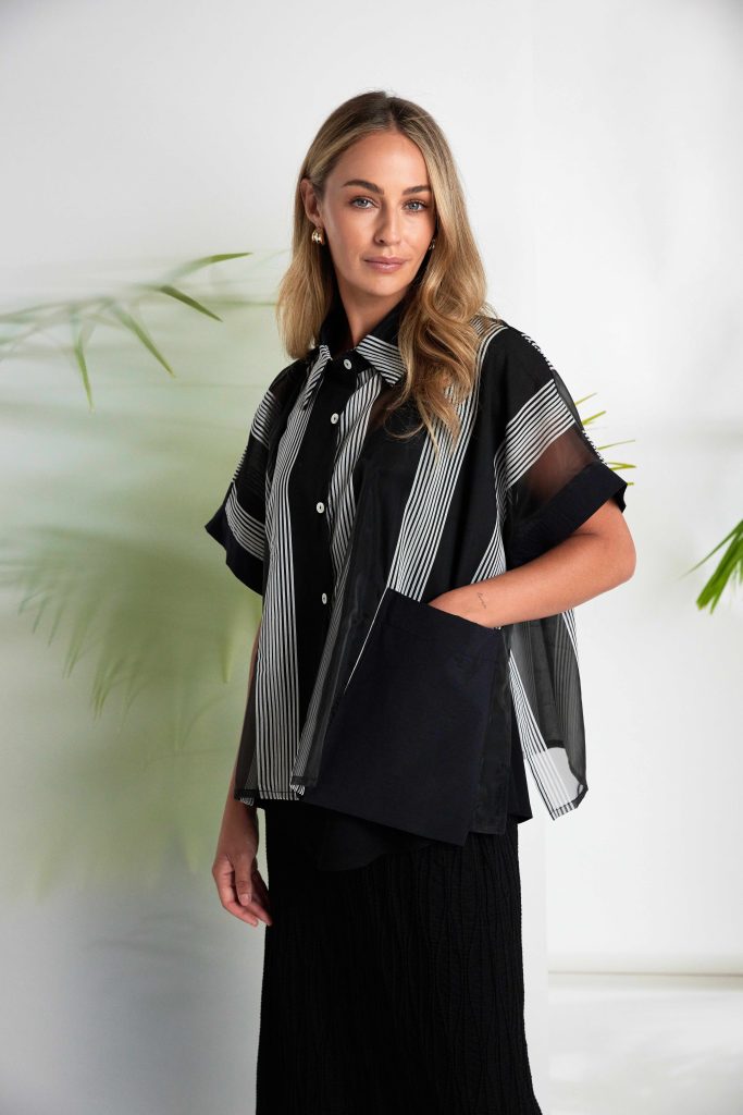 Naya Striped Organza Shirt Nas26255