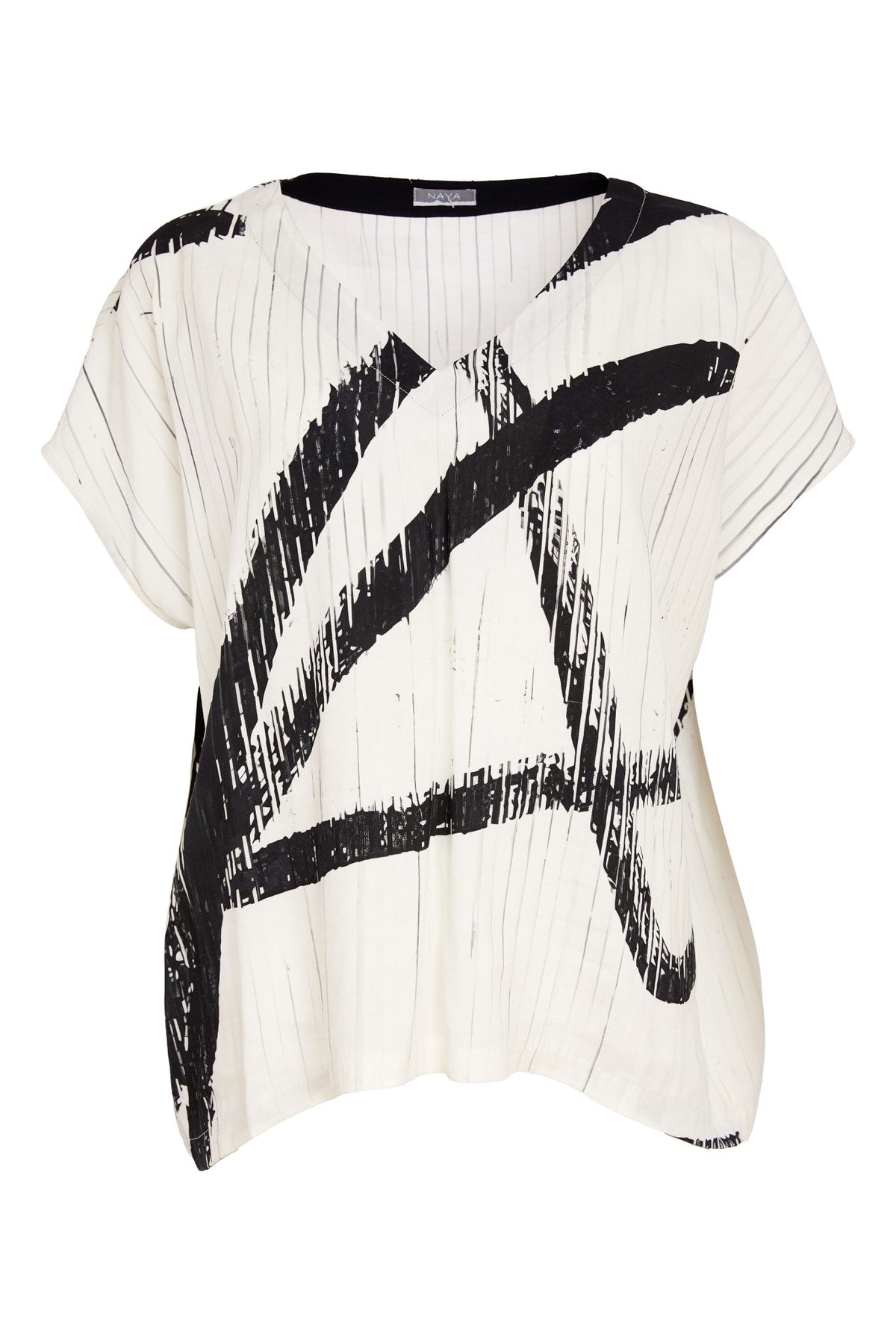 NAYA Nas26319 Brush Stroke V-Neck Top