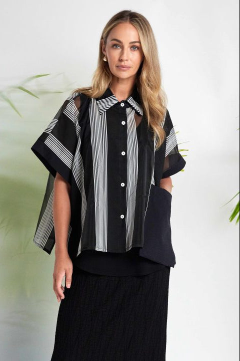 Naya Striped Organza Shirt Nas26255