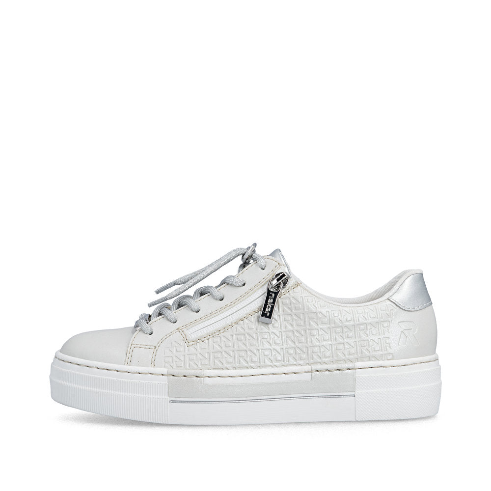 Rieker N4960-90 Silver Ladies Trainers