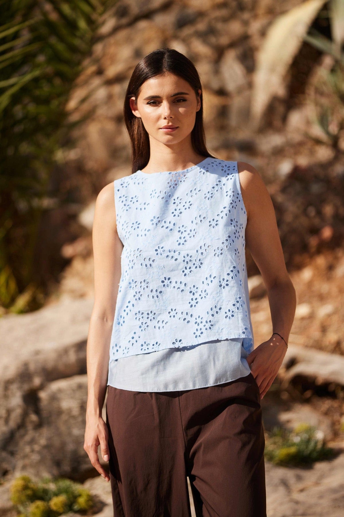 PERUZZI BRODERIE ANGLAISE TOP