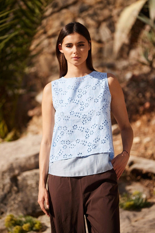 PERUZZI BRODERIE ANGLAISE TOP