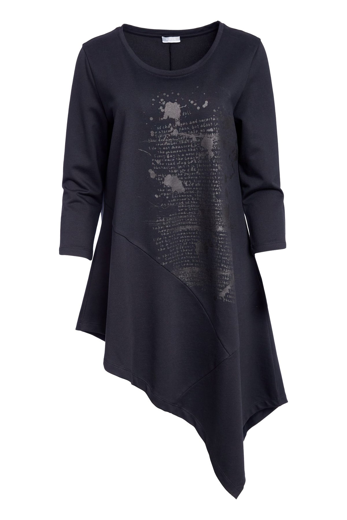 Naya Placement Print Top Black