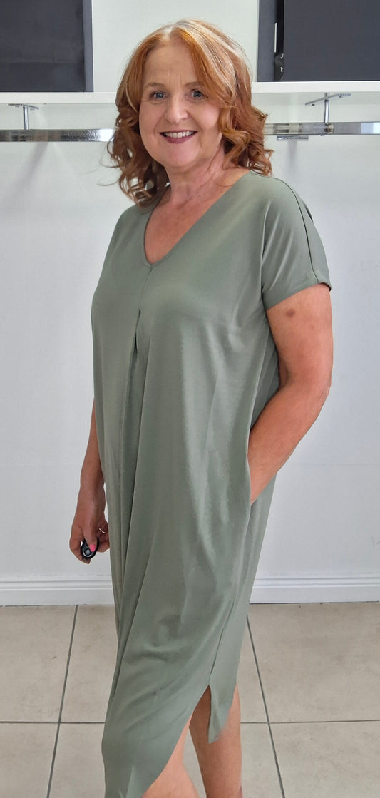 Freequent Floi  Dress Olive