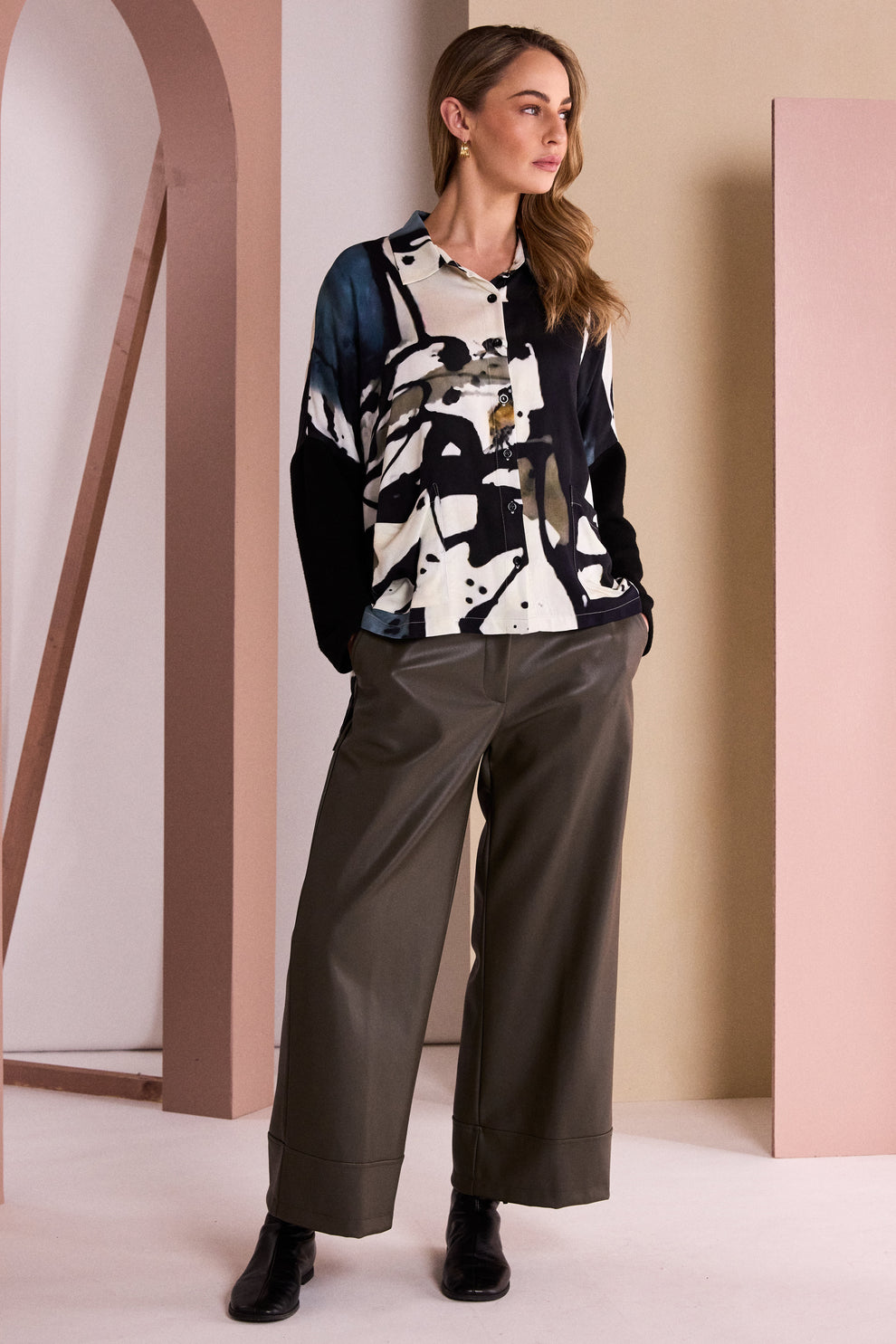 Naya Shirt Contrast Sleeve Naw26320