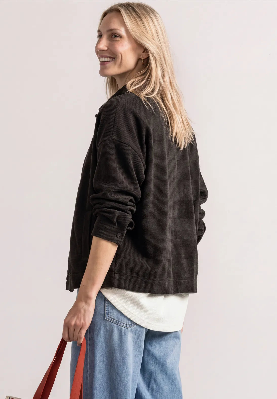 Street One Round Neck Jacket with Corduroy Look