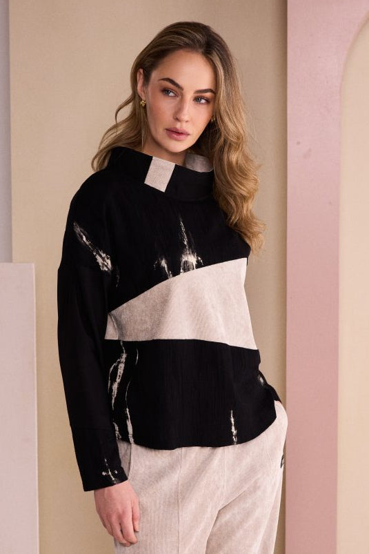Naya High Neck Cord Top Naw26243
