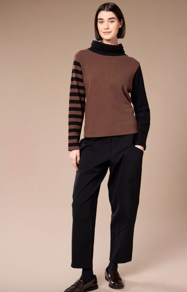 Peruzzi Stripe Fleece Top W26147