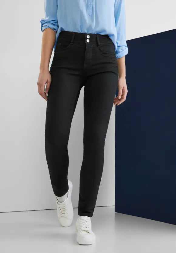 Street One York Slim Fit Jeans (Black) – My Sally West | Schlupfjeans